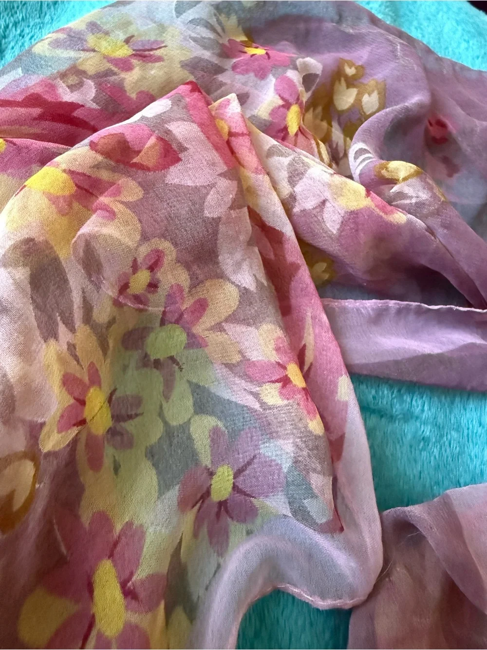 Silk head & neck scarf bundle floral bright colorful pattern print paisley